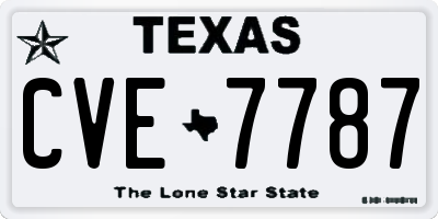 TX license plate CVE7787