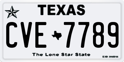 TX license plate CVE7789