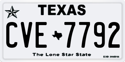TX license plate CVE7792