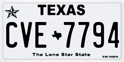 TX license plate CVE7794