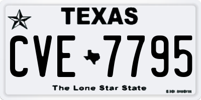 TX license plate CVE7795
