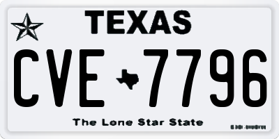 TX license plate CVE7796
