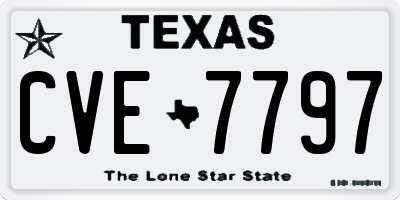 TX license plate CVE7797
