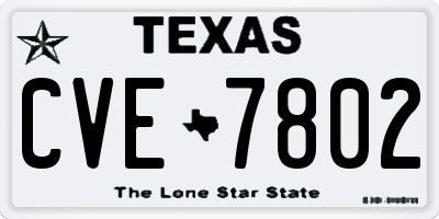 TX license plate CVE7802