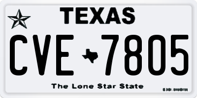 TX license plate CVE7805