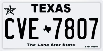 TX license plate CVE7807