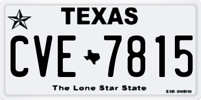 TX license plate CVE7815
