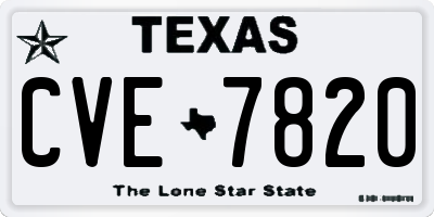 TX license plate CVE7820