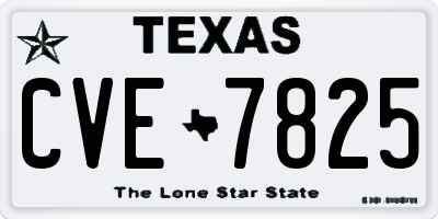TX license plate CVE7825