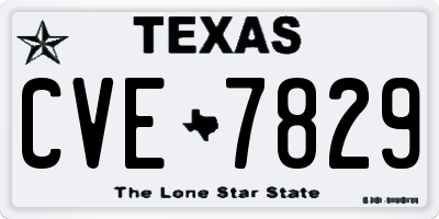TX license plate CVE7829