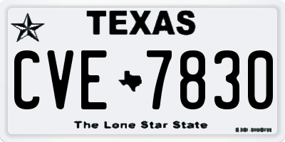 TX license plate CVE7830