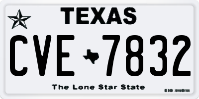 TX license plate CVE7832