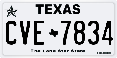 TX license plate CVE7834
