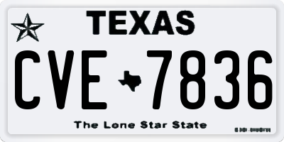 TX license plate CVE7836