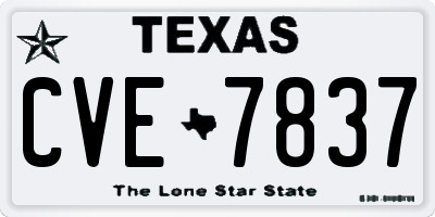 TX license plate CVE7837