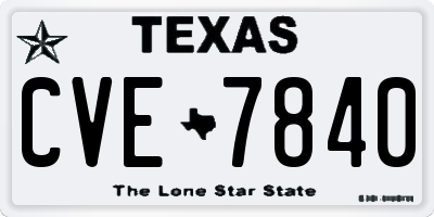 TX license plate CVE7840