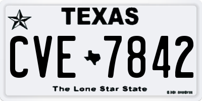 TX license plate CVE7842
