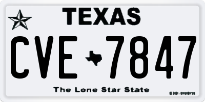 TX license plate CVE7847