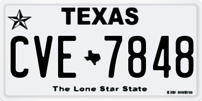 TX license plate CVE7848