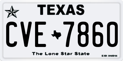 TX license plate CVE7860