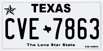 TX license plate CVE7863