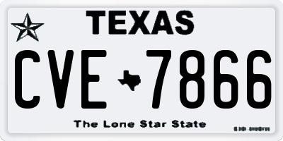 TX license plate CVE7866