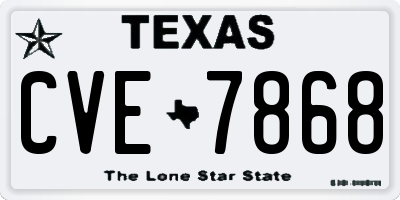 TX license plate CVE7868