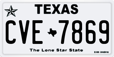 TX license plate CVE7869
