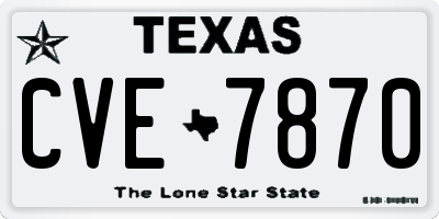 TX license plate CVE7870