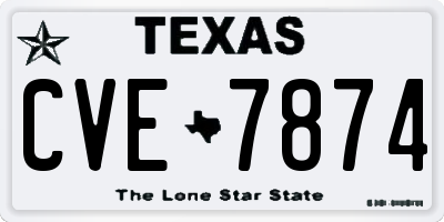 TX license plate CVE7874