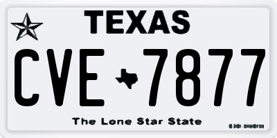 TX license plate CVE7877