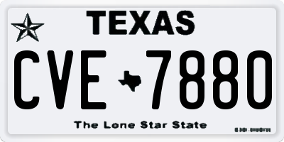 TX license plate CVE7880