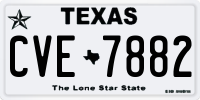 TX license plate CVE7882