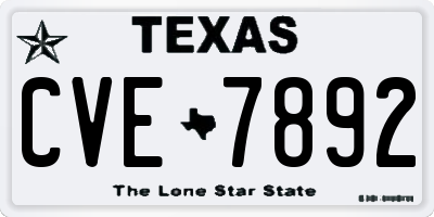 TX license plate CVE7892