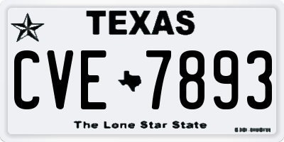TX license plate CVE7893