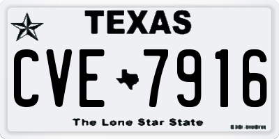 TX license plate CVE7916