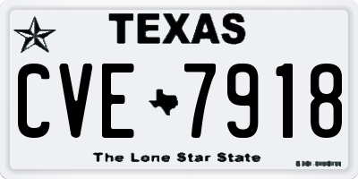 TX license plate CVE7918