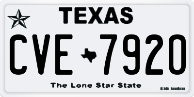 TX license plate CVE7920