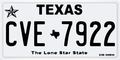TX license plate CVE7922