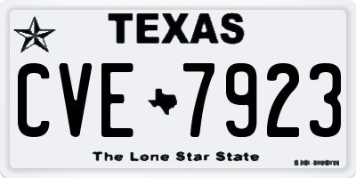 TX license plate CVE7923