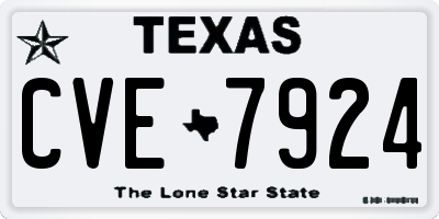 TX license plate CVE7924