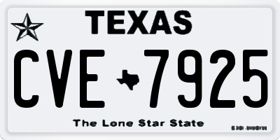 TX license plate CVE7925