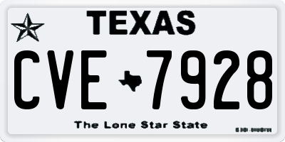 TX license plate CVE7928