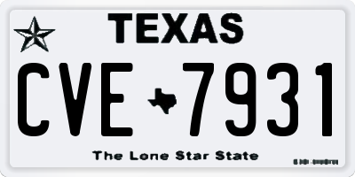 TX license plate CVE7931