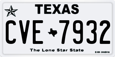 TX license plate CVE7932