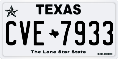 TX license plate CVE7933