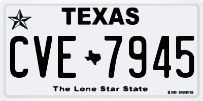 TX license plate CVE7945