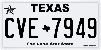 TX license plate CVE7949