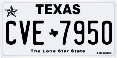 TX license plate CVE7950