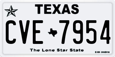 TX license plate CVE7954
